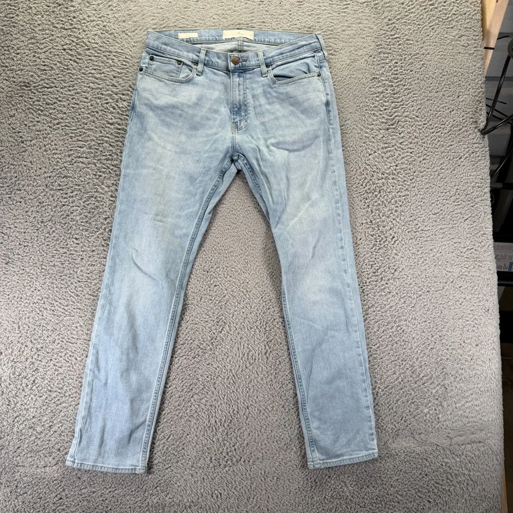 Hollister Jeans Mens 34x32 Blue Cotton Denim Straight Travel Workwear Stretch